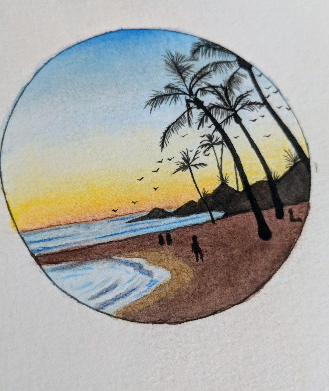 beach sunset painting