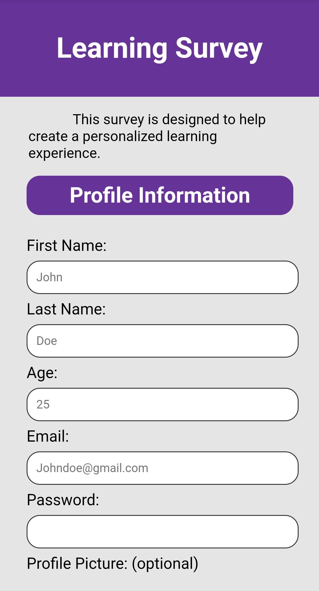 Web Form Project Screenshot